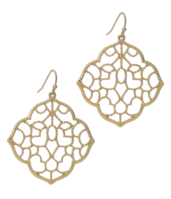 METAL FILIGREE QUATRE FOIL EARRING