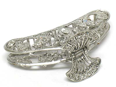 Crystal deco casting metal large hair claw
