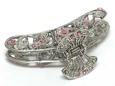 Crystal deco casting metal large hair claw
