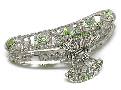 Crystal deco casting metal large hair claw