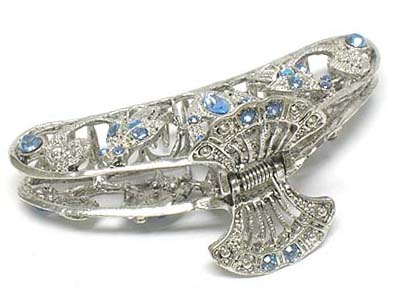 Crystal deco casting metal large hair claw