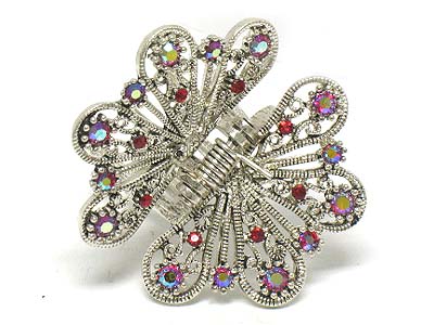 Crystal deco casting metal hair claw