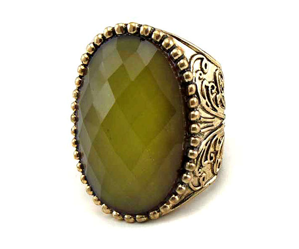 Facet acryl oval stretch ring