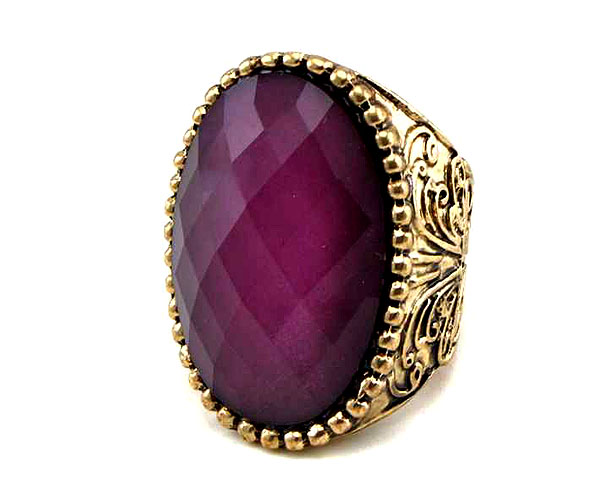 Facet acryl oval stretch ring