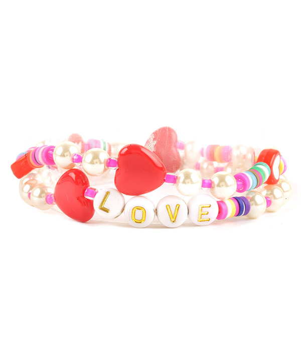 Valentine love stretch bracelet