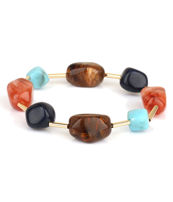 Resin stone stretch bracelet