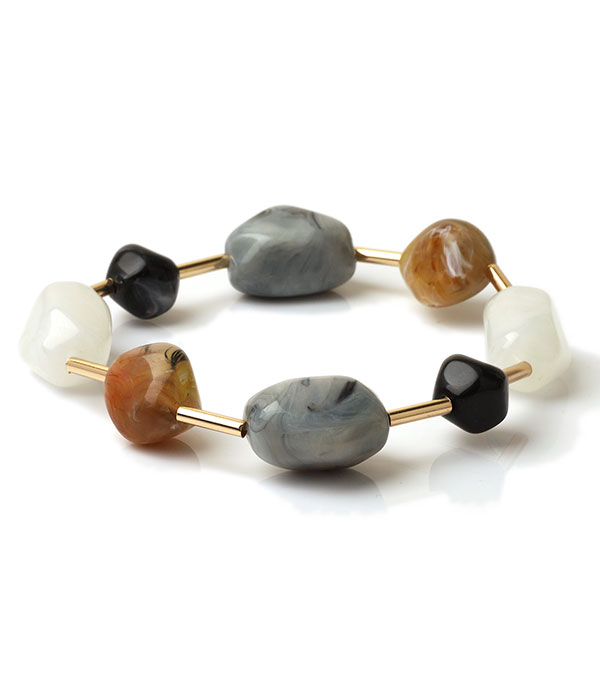 Resin stone stretch bracelet
