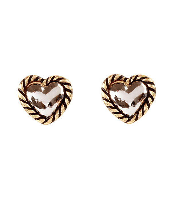 Metal heart earring