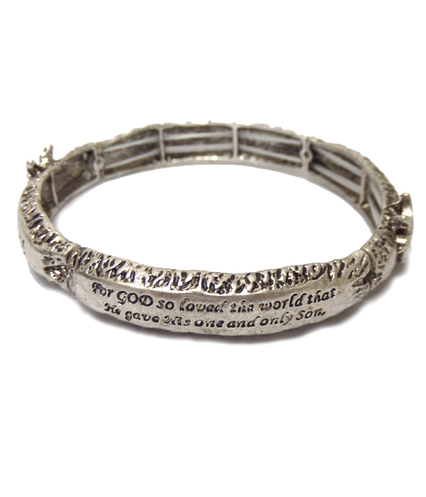 METAL TEXTURED BRACELET BIBLE VERSE BRACELET