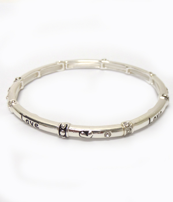 Thin metal small crystals bracelet 