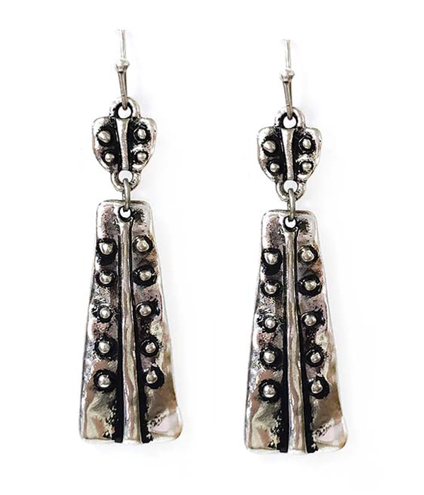 VINTAGE METAL BAR DROP EARRING