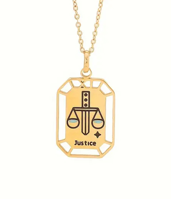 Tarot card pendant necklace - justice3