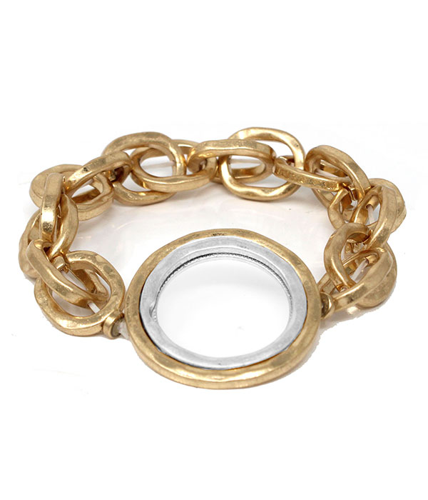 Oval chain stretch bracelet
