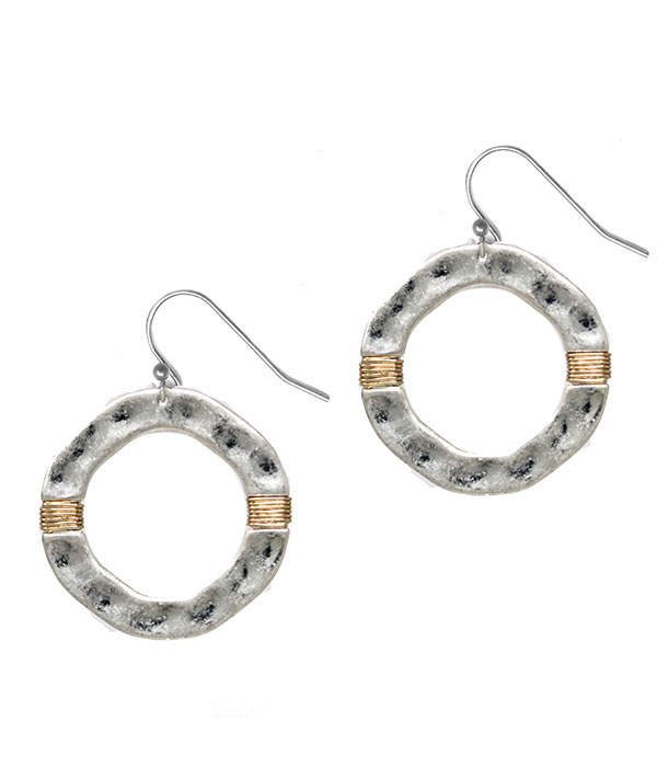 Hammered hoop earring