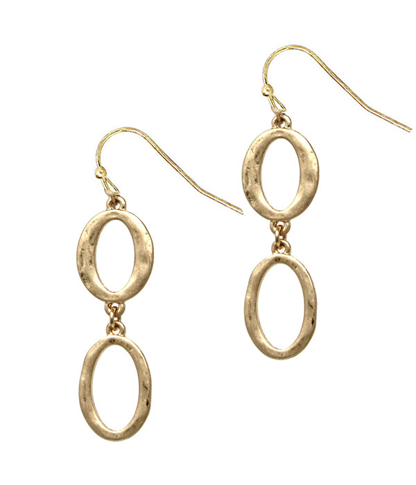 Double oval hoop drop earring