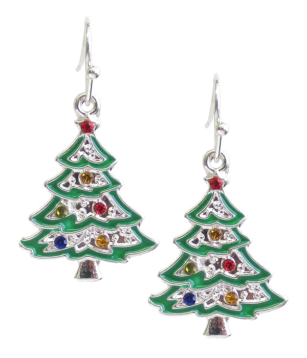 EPOXY CHRISTMAS TREE EARRING