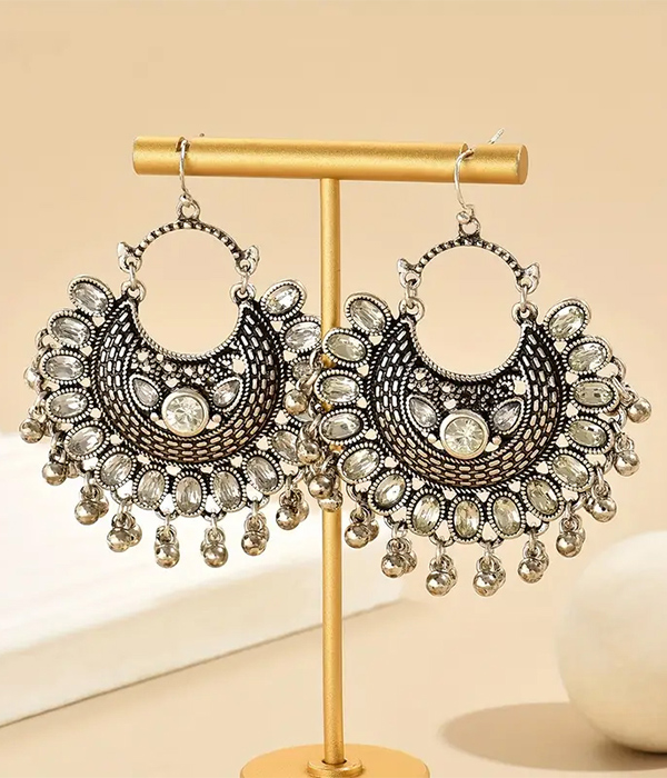 Vintage multi bead drop earring