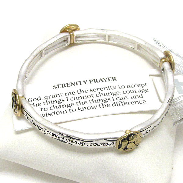 Religious inspiration message stretch bracelet - serenity prayer - bookmark included