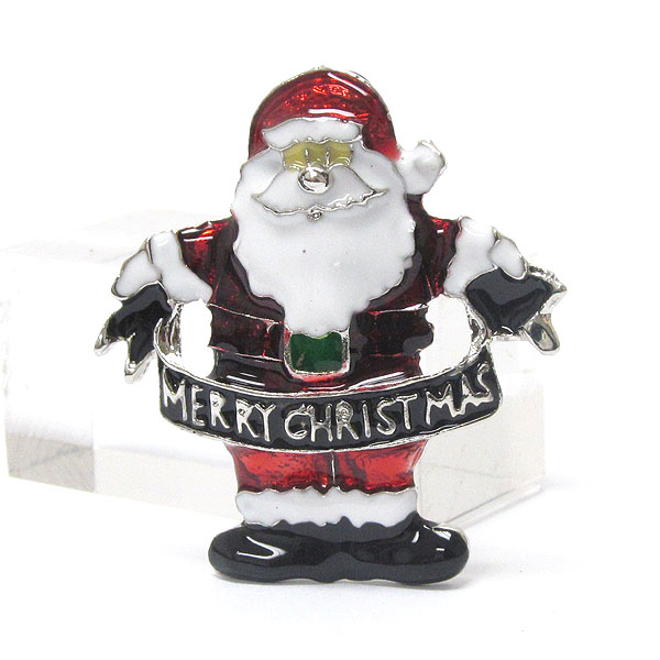 Epoxy deco santa pin or brooch