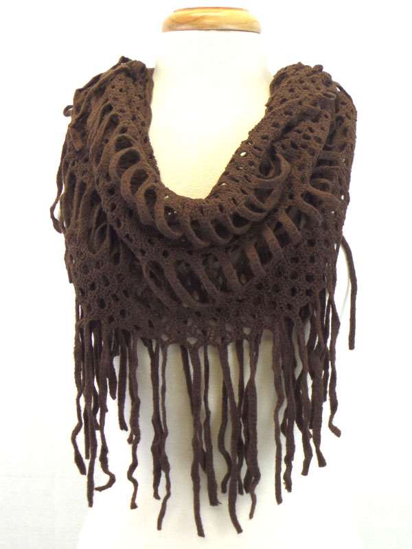 Infinity net and fringe scarf