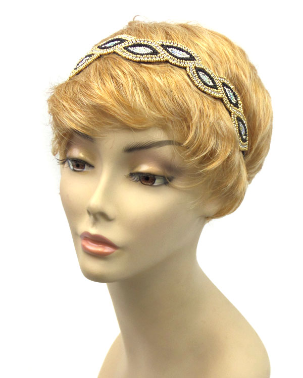 Seed bead patttern handmade headband