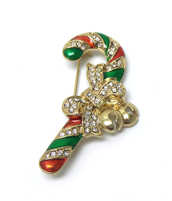 Cand cane stick with ribbon pin