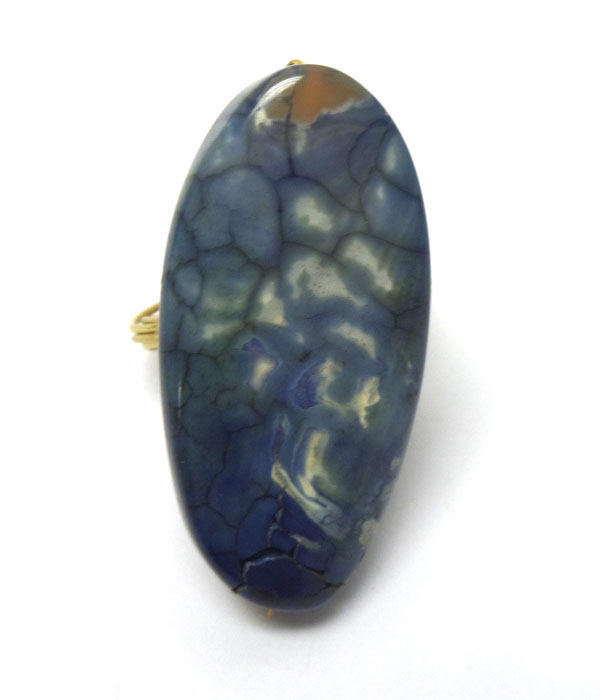 Quartz stone handmade bourbon style wire ring