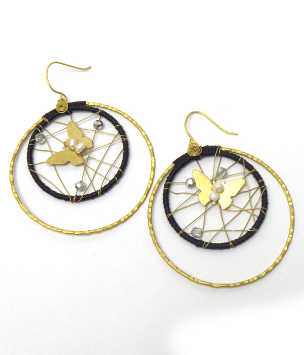 Handmade two layer wire hoop earrings  