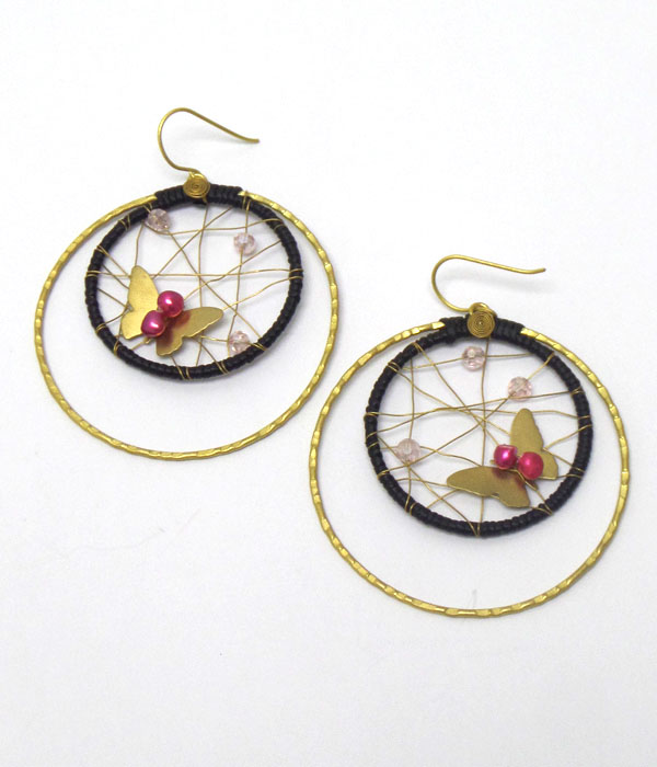 Handmade two layer wire hoop earrings