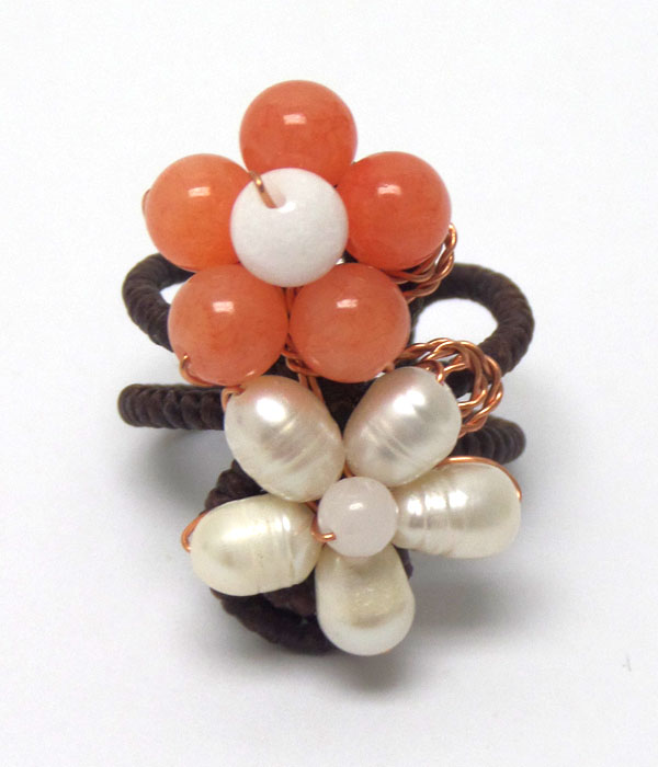 Handmade genuine fresh water pearl ring