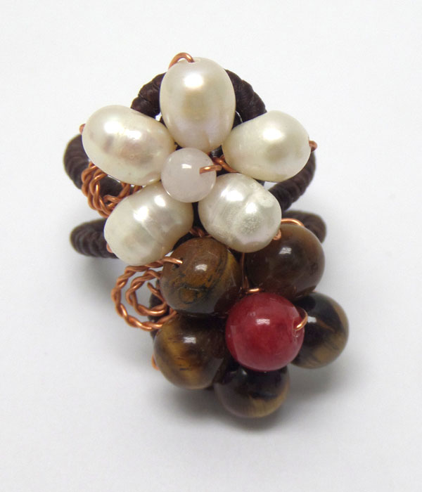 Handmade genuine fresh water pearl ring 