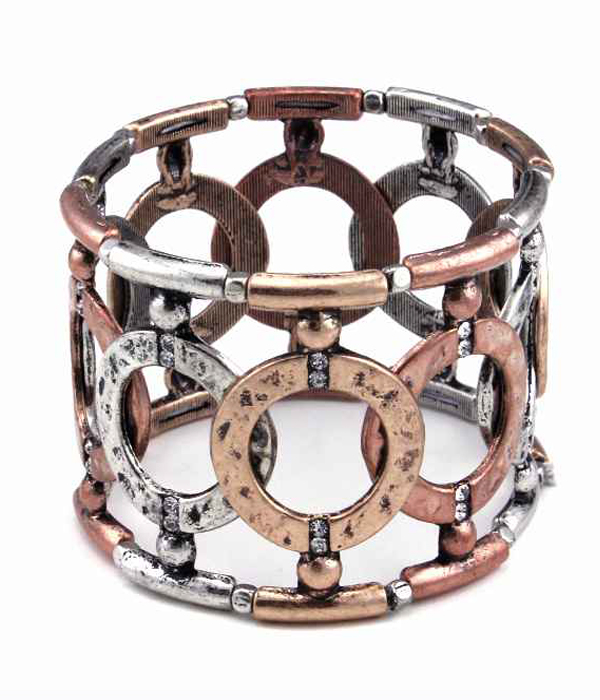 Chico style vintage metal stretch bracelet - tall