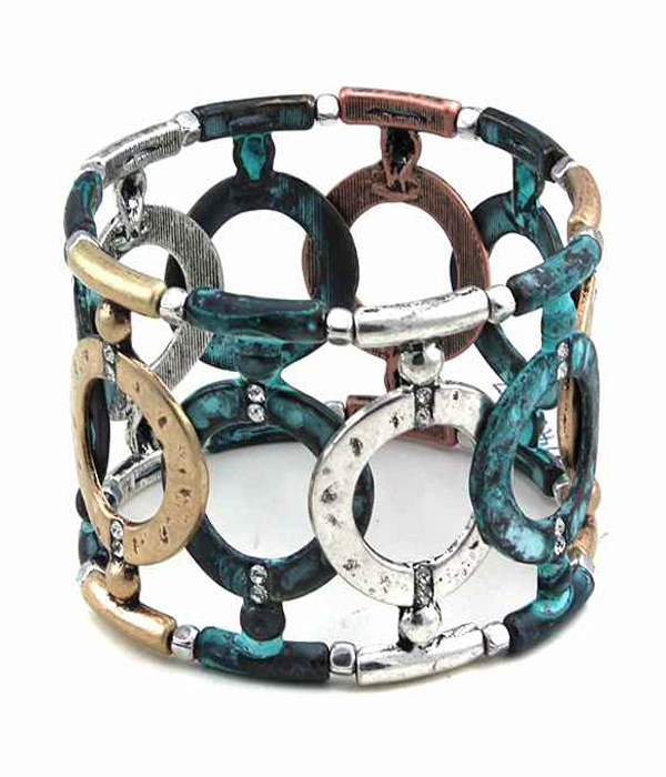 Chico style vintage metal stretch bracelet - tall