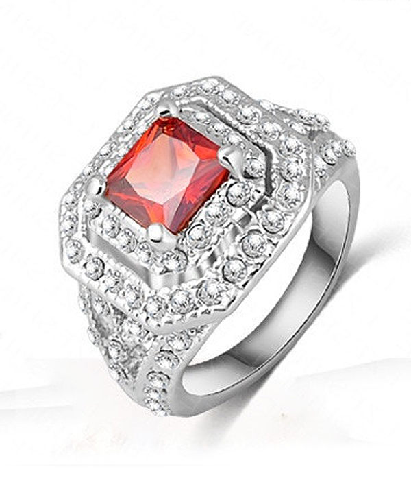 Multi crystal layered party ring