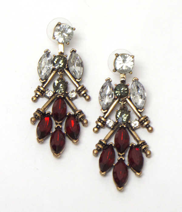 Crystal cascade drop earring