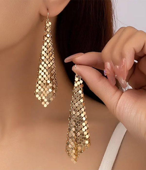 Metal mesh earring