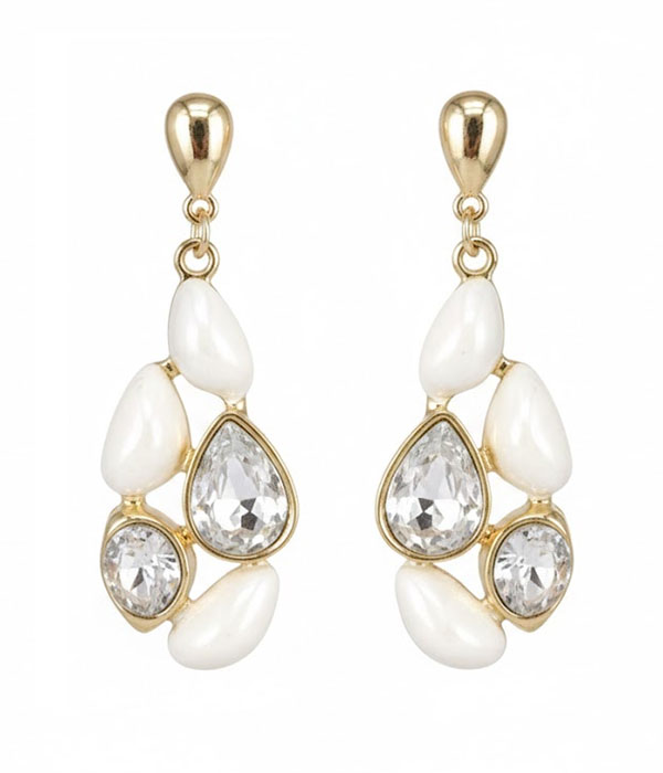 Mix stone drop earring