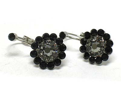 Crystal deco flower shape earring 