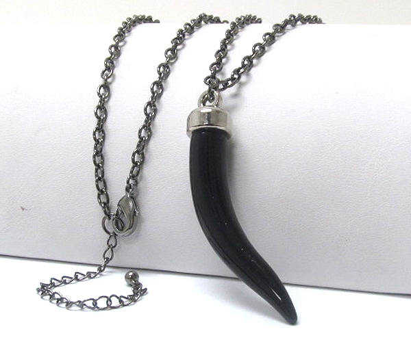 Acrylic horn long necklace
