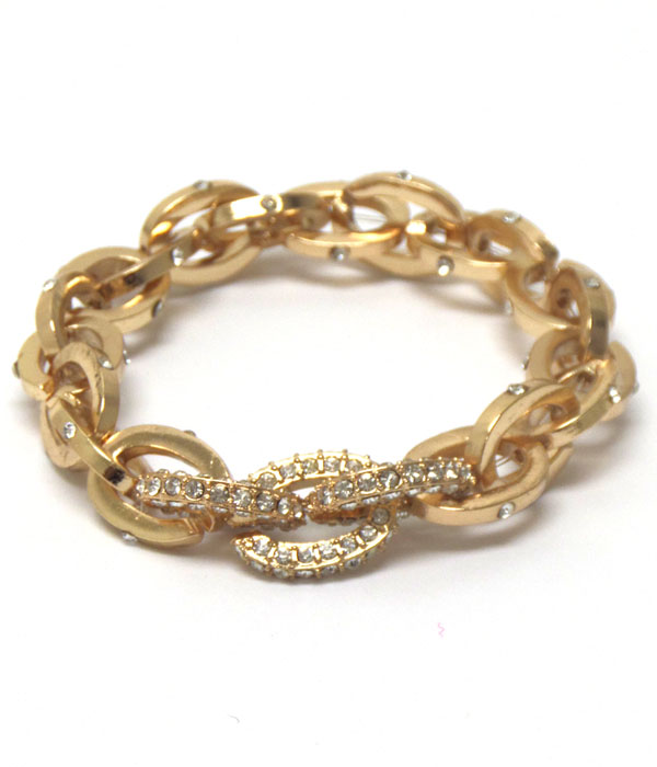 Stone ends metal link bracelet