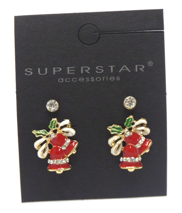 Christmas set bells and crystal earrings 