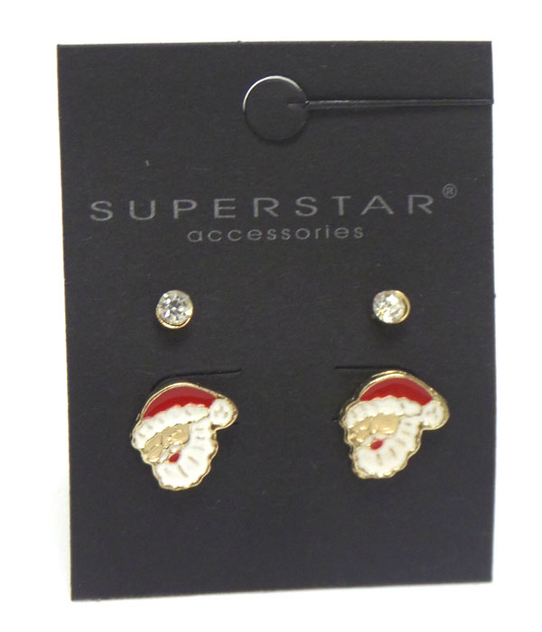 Christamas set sand and crystal earrings 