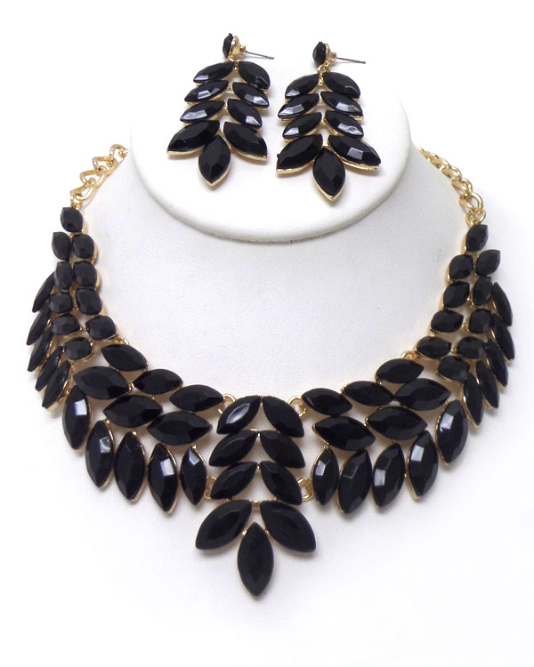 Luxury class victorian style and austrian glass party necklace set 