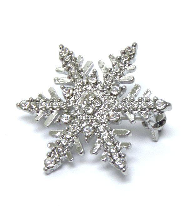 Crystal snowflake pin