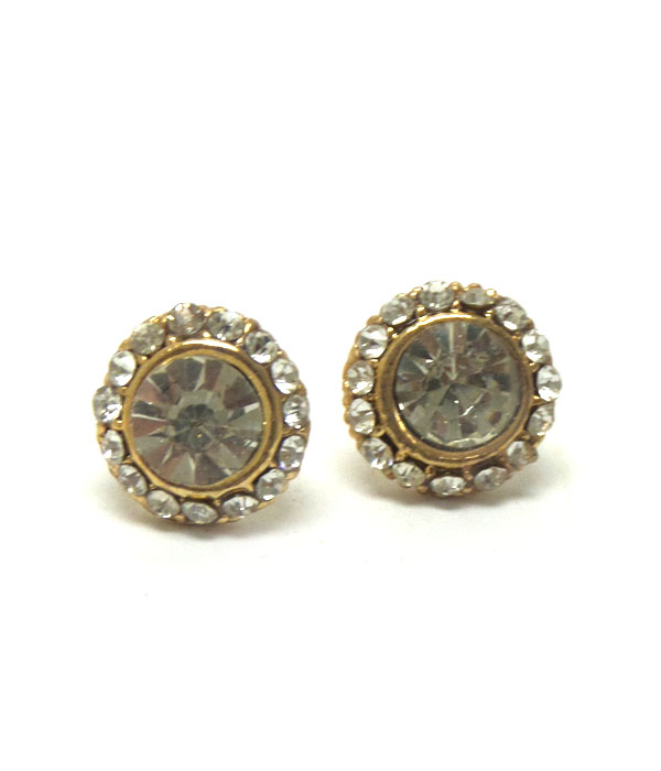 Circle crystals stud earrings 