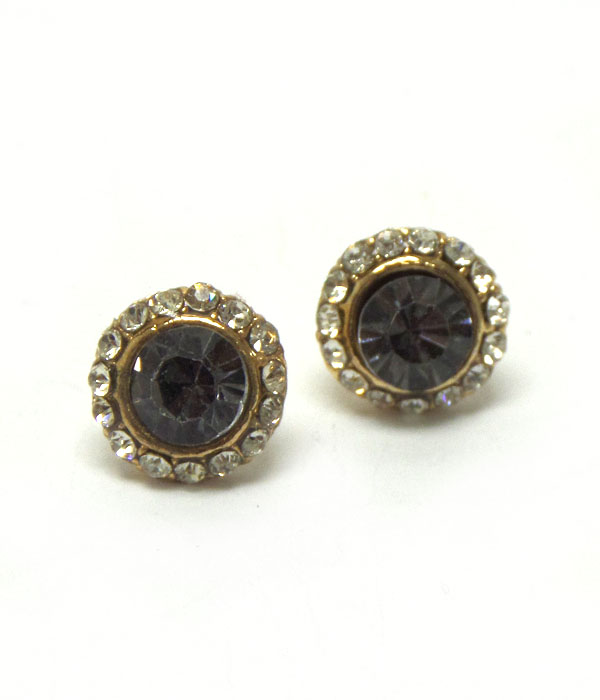 Circle crystals stud earrings 