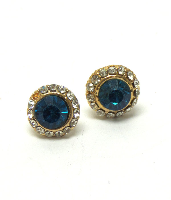 Circle crystals stud earrings 
