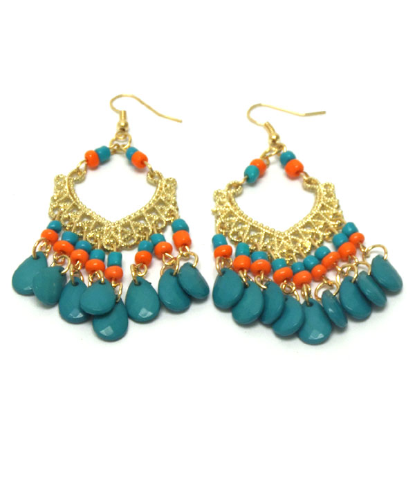 Bohemian style teardrop earrings