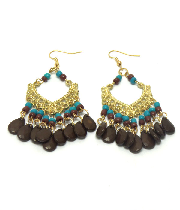 Bohemian style teardrop earrings 