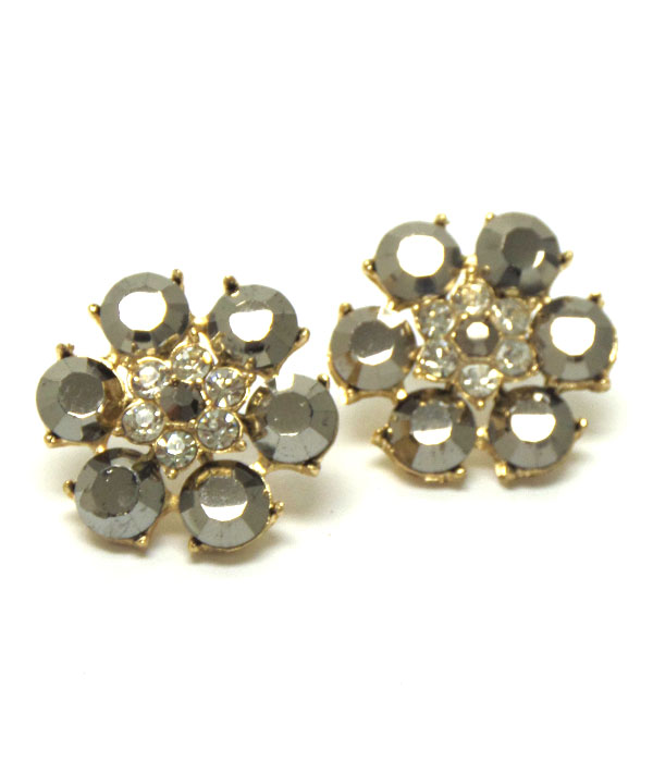 Flower crystal earrings 